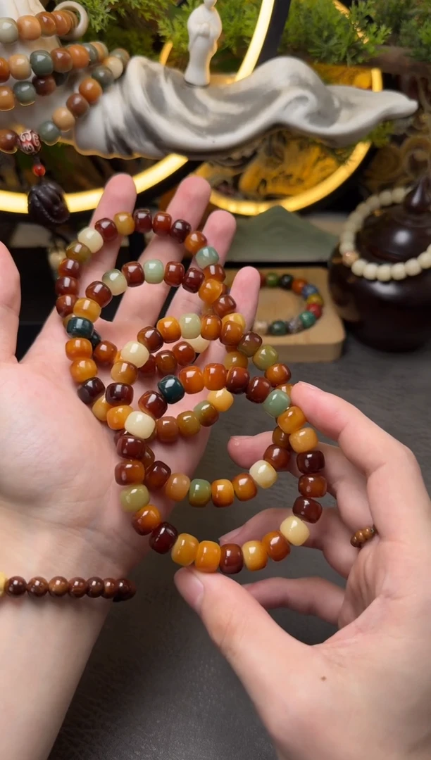 菩提根/象牙果手串菩提根焦糖老型单圈