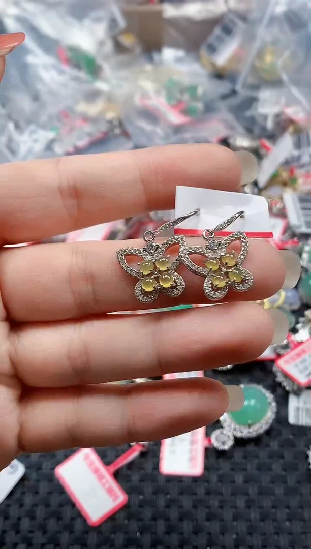 银S925镶嵌戒指翡翠天然A货缅甸翡翠