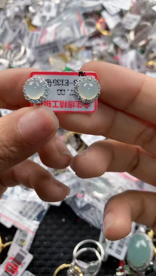 银S925镶嵌戒指翡翠10     2