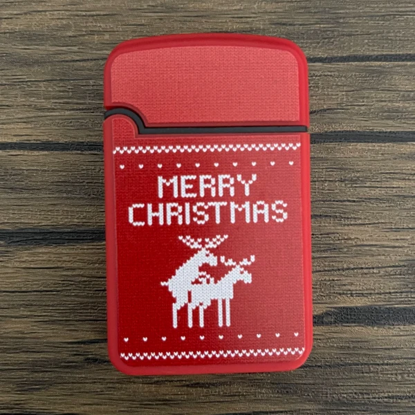 潮玩【圣诞节】趣味设计高温蓝焰直冲防风防水防爆充气英伽打火机