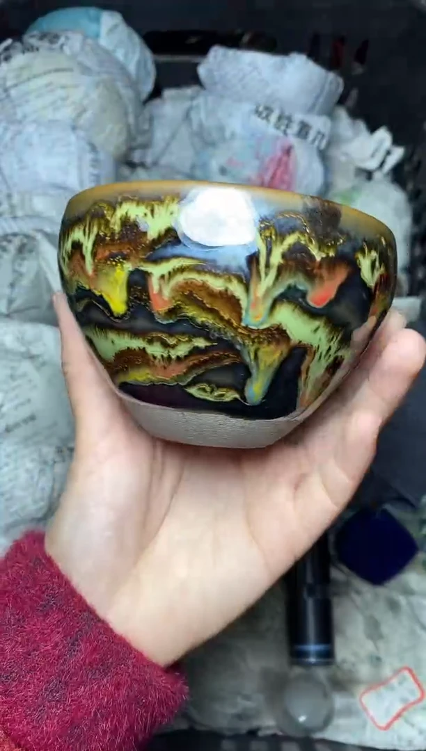 【闪购商品】茶盏七彩 山河 盏三疯建盏茶器