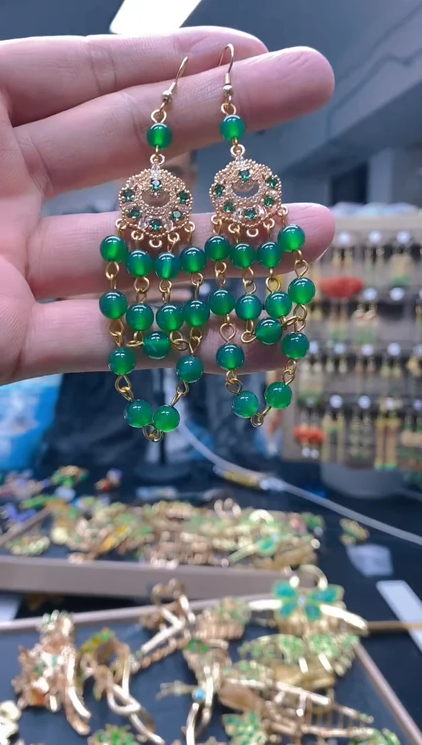 【闪购商品】玛瑙/玉髓耳饰合金028玛瑙饰品