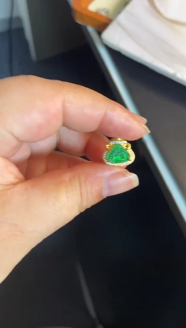 吊坠(不含链)银S925镶嵌翡翠1