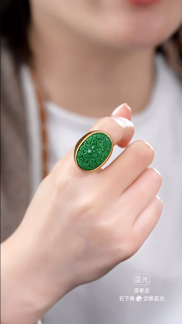 颈饰未镶嵌翡翠戒指5
