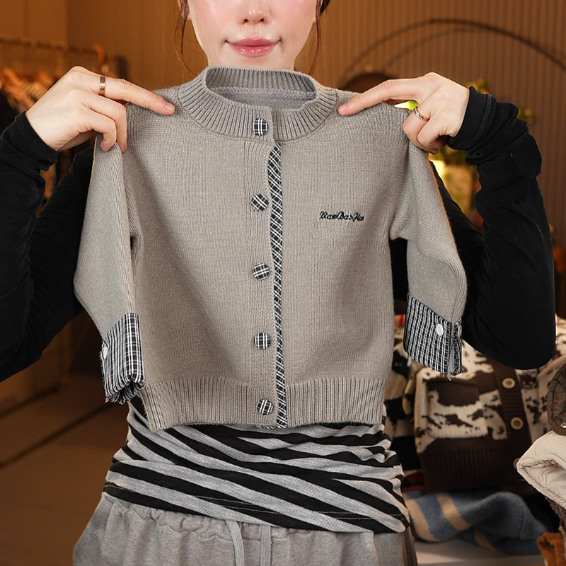 2025秋季上新童装针织毛衣开衫圆领男女童百搭时尚休闲韩系