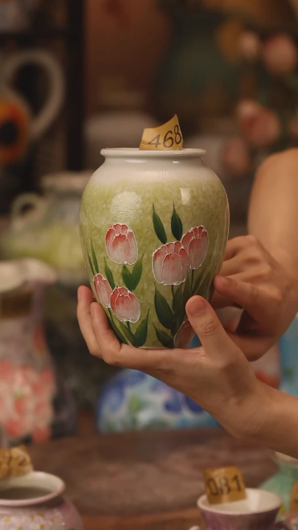 陶瓷468景德镇设计师手作花器摆件侘寂风