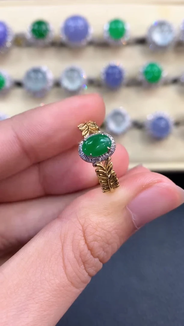 【闪购商品】翡翠戒指18K金镶嵌B33  