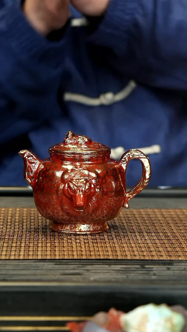 【闪购商品】紫砂茶壶52虎虎生威 贝壳烧