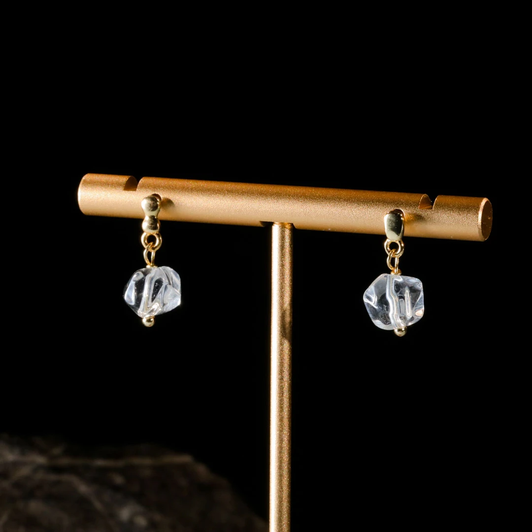 【意婵】精品天然冰种玻璃体白水晶耳饰-910394