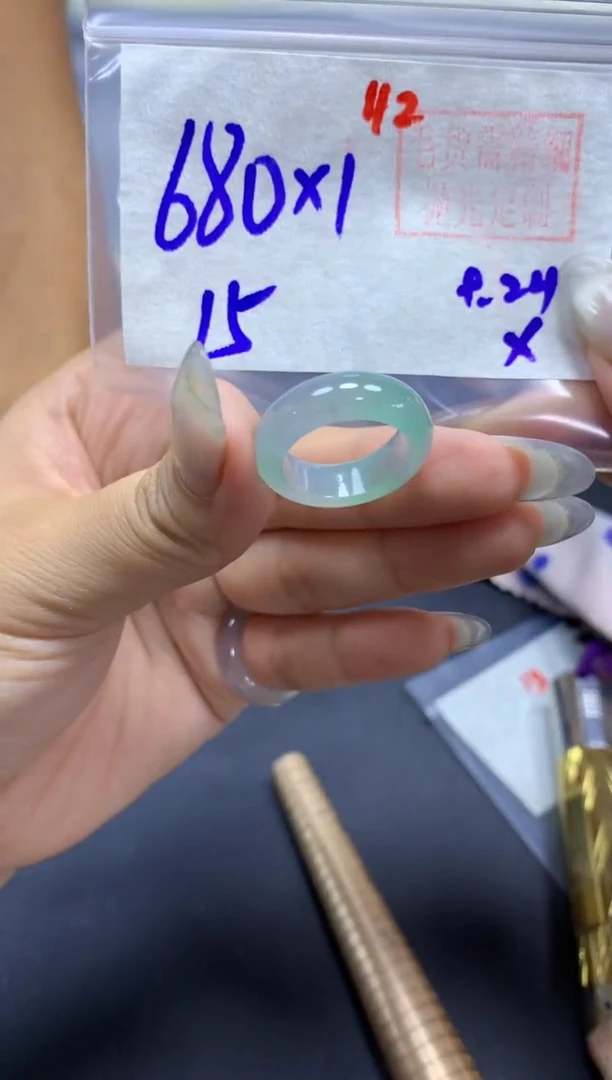 未镶嵌定制翡翠戒圈#680元-毛货需精细抛光