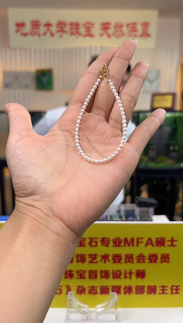 淡水珍珠手串银S925镶嵌淡水珍珠小米珠手链S925银