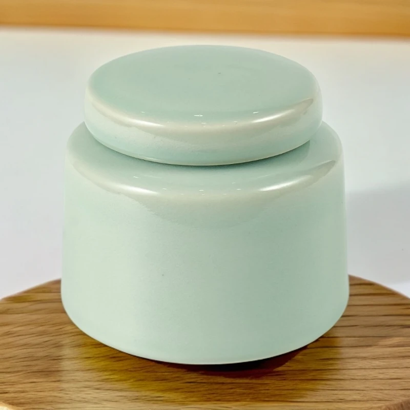 【官唐秘色】耀州窑天青釉茶叶罐高温青瓷茶叶罐中式高档带盖茶叶罐