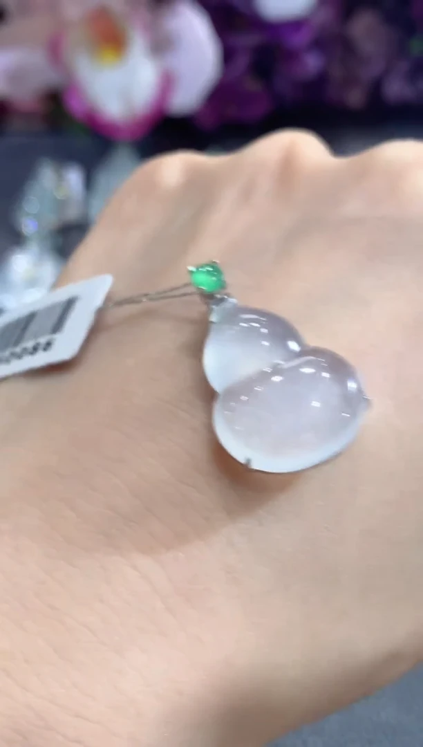 吊坠(不含链)18K金镶嵌翡翠a63