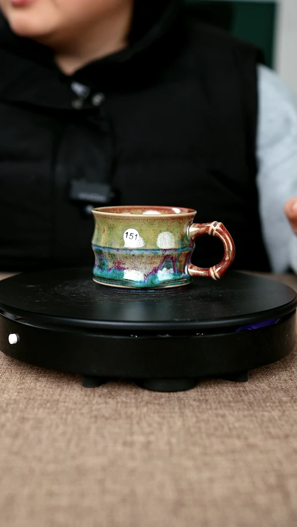 其他瓷151#李盼龙一级品原矿钧瓷竹节马克杯