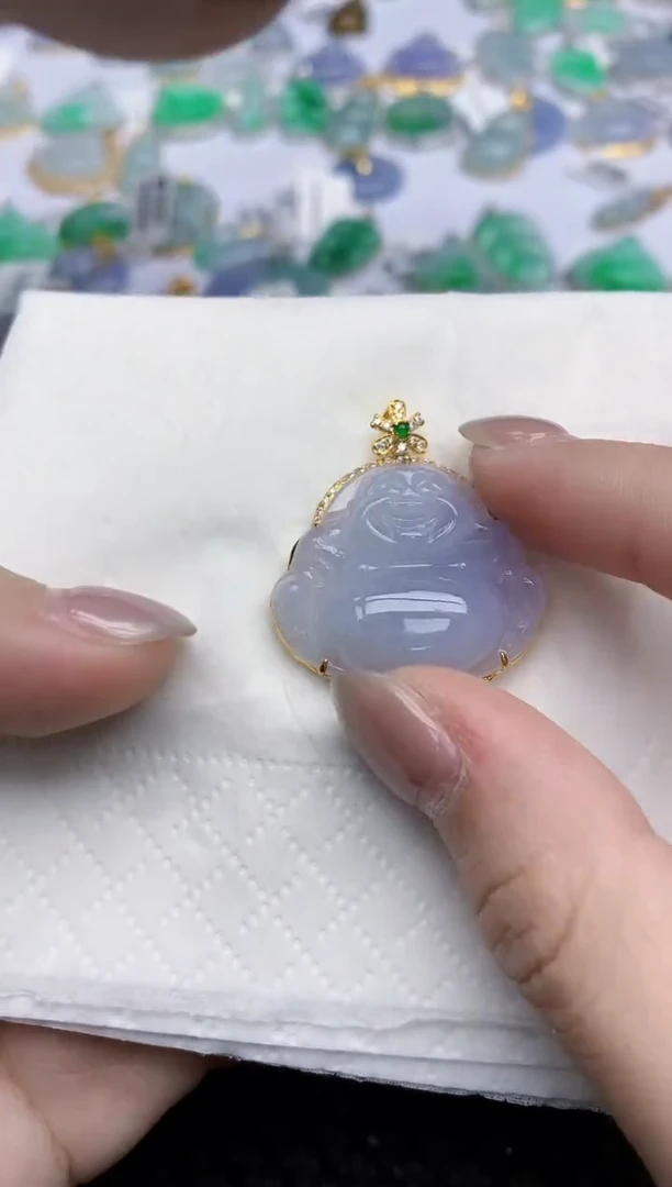 【闪购商品】翡翠颈饰18K金镶嵌天然翡翠A货