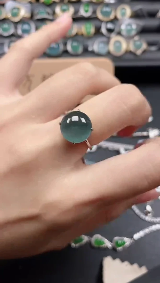 翡翠戒指银S925镶嵌1511