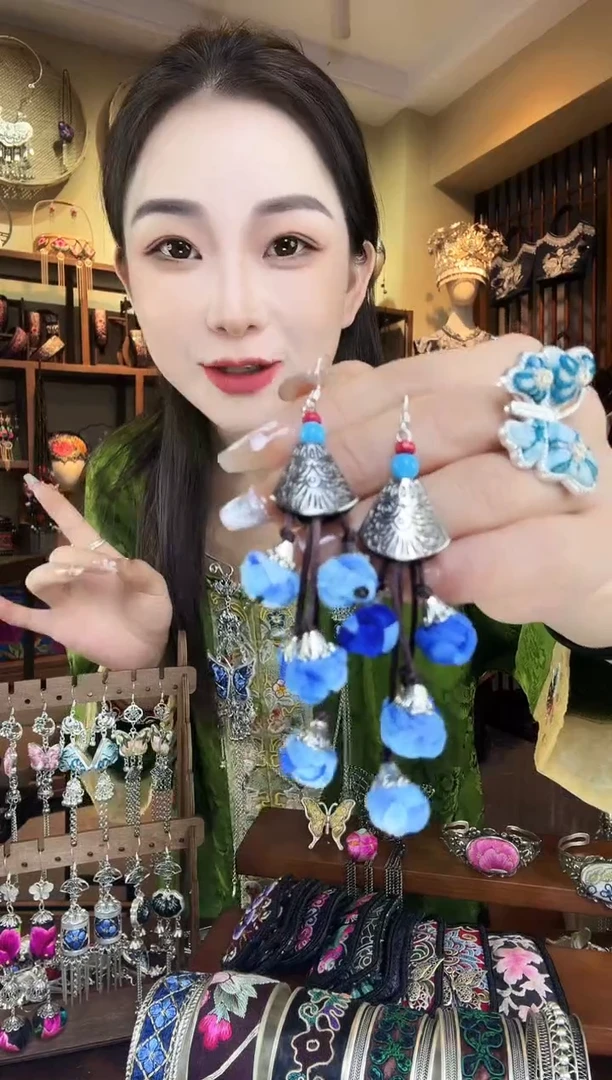 刺绣非遗刺绣民族风耳环