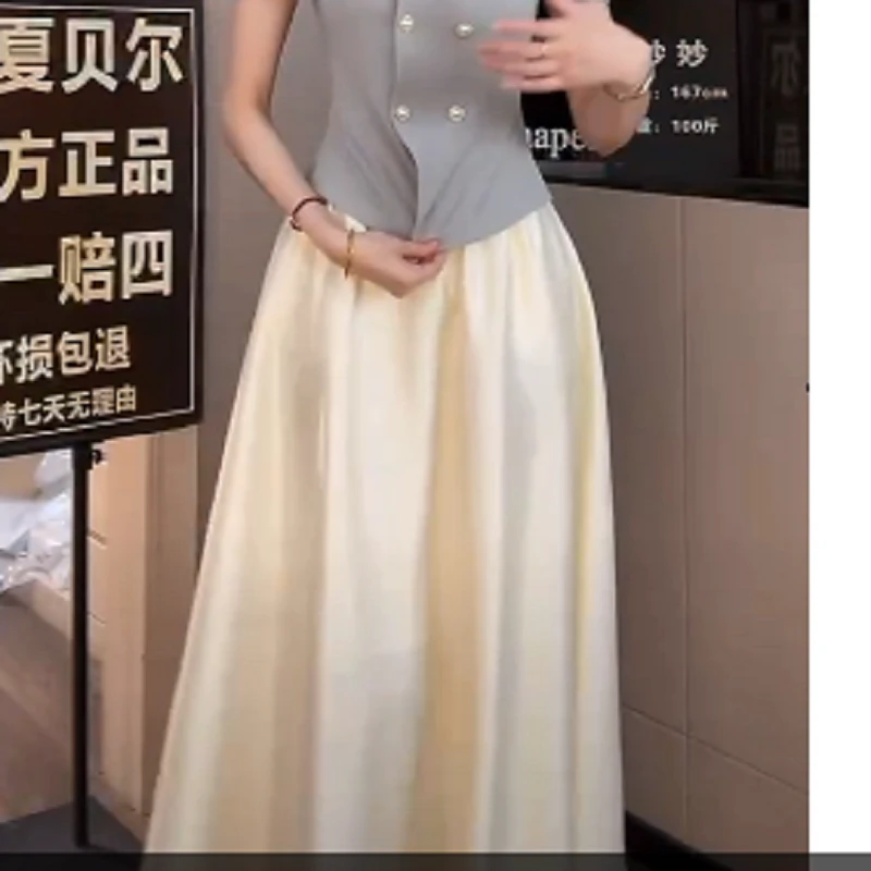 拉夏贝尔夏季青苍时尚气质温柔甜美显瘦仙气法式半身裙 10362 WQC