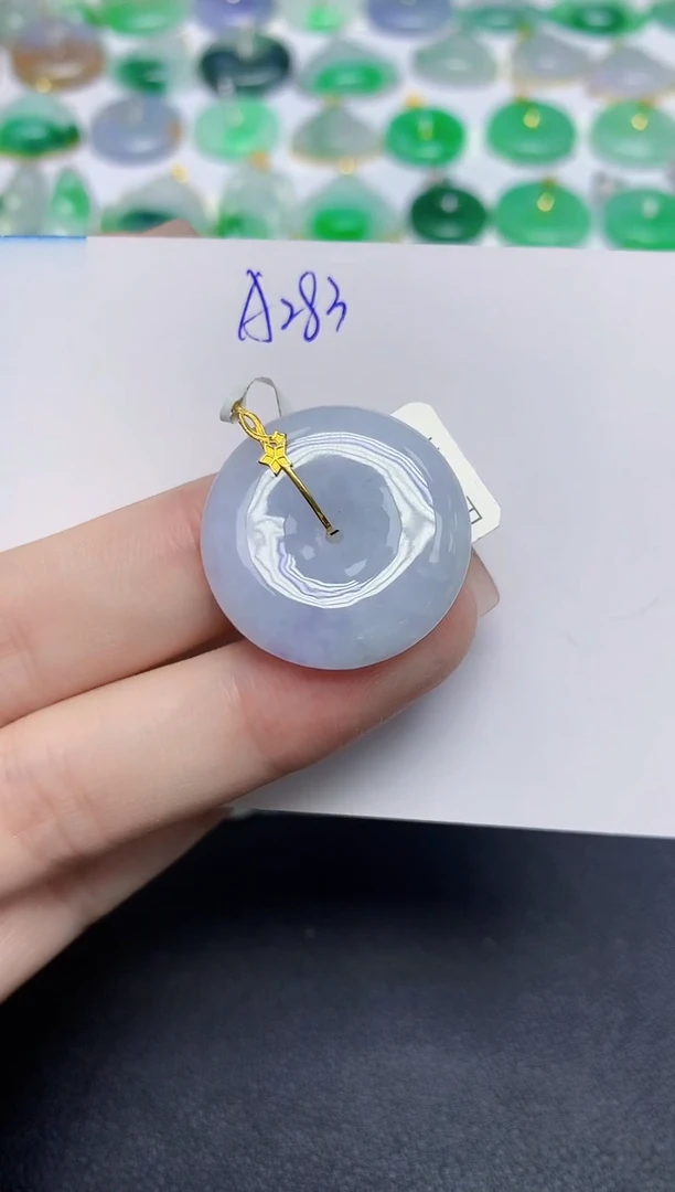 颈饰18K金镶嵌翡翠天然缅甸翡翠A货翡翠百元以上9元证书费自理