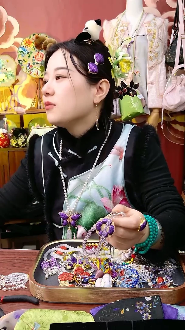 纯铜合金琉璃春***露非遗耳饰