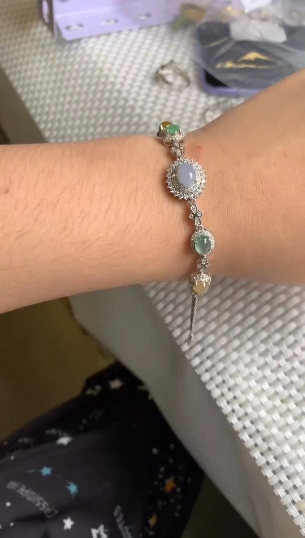 银S925镶嵌戒指翡翠手链2