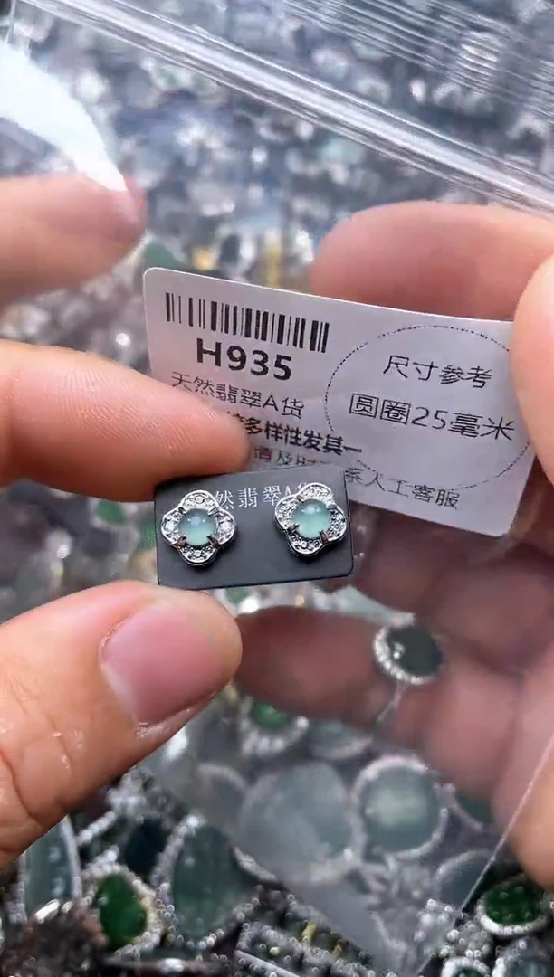 【闪购商品】翡翠颈饰未镶嵌H935耳钉