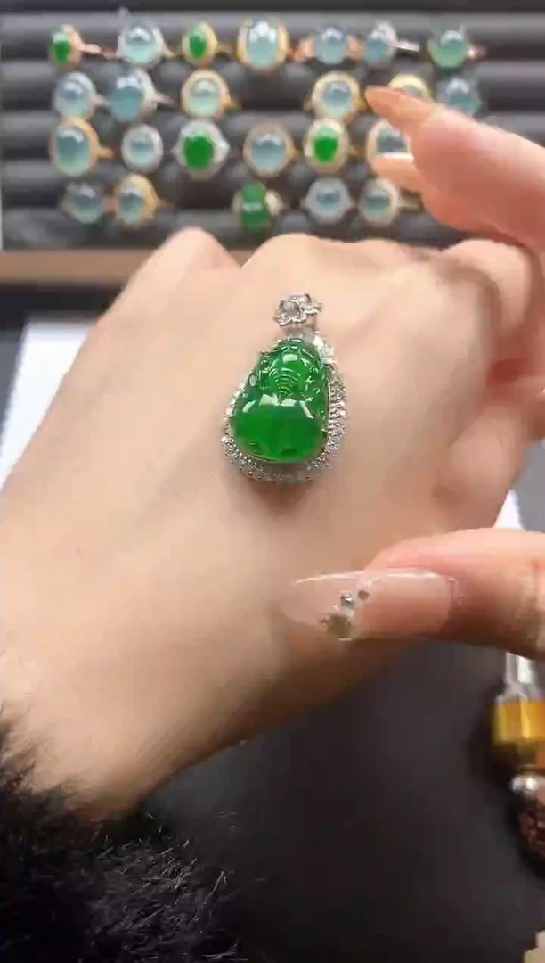 银S925镶嵌戒指翡翠5115