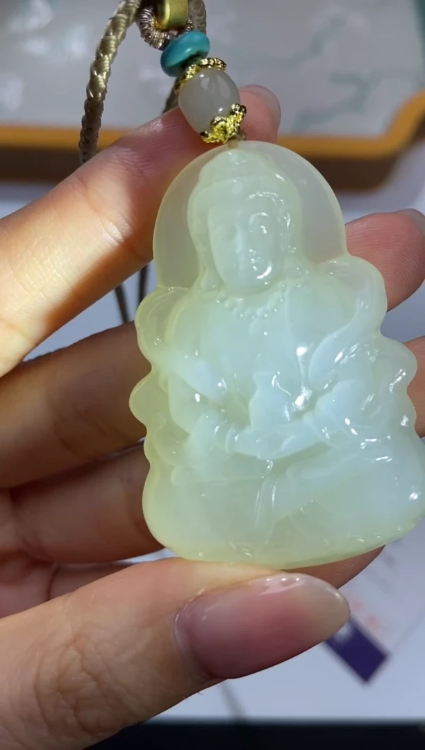 未镶嵌和田玉挂件372415/观音  多样性一件发