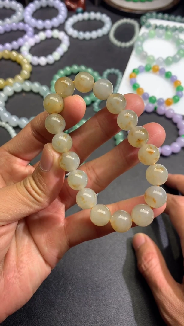 未镶嵌手链翡翠天然缅甸翡翠A货无烧洒金桂花糕手串卡11