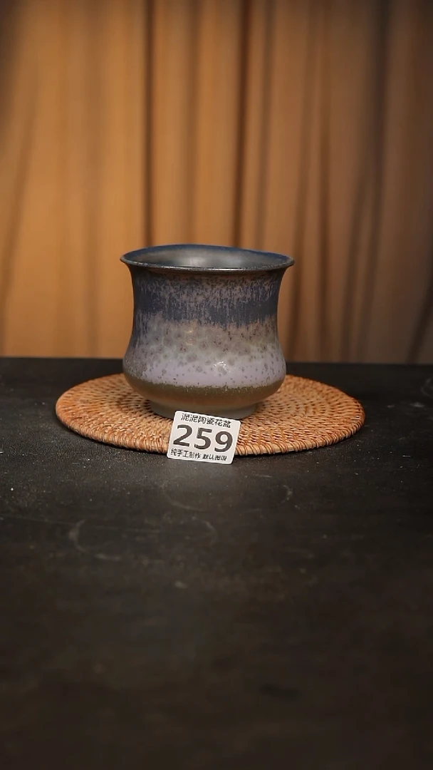 【闪购商品】瓷片259泥泥手工花盆口9高10