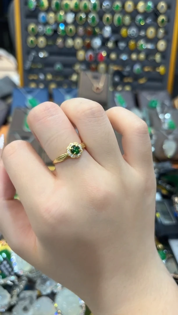 【闪购商品】翡翠戒指银S925镶嵌11121211