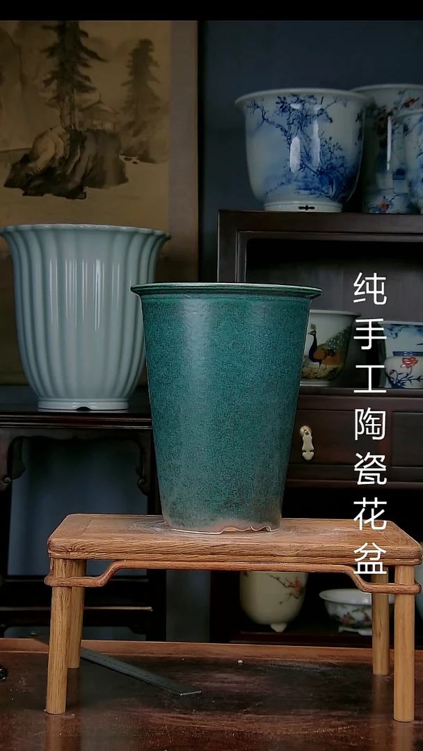 景德镇手工陶瓷花盆