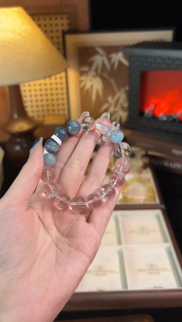 合金手链水晶蓝白多宝