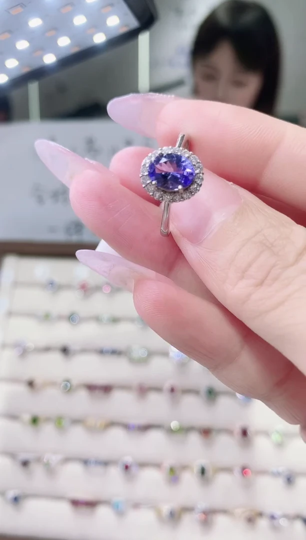 【闪购商品】坦桑石戒指银S925镶嵌100-3不退不换