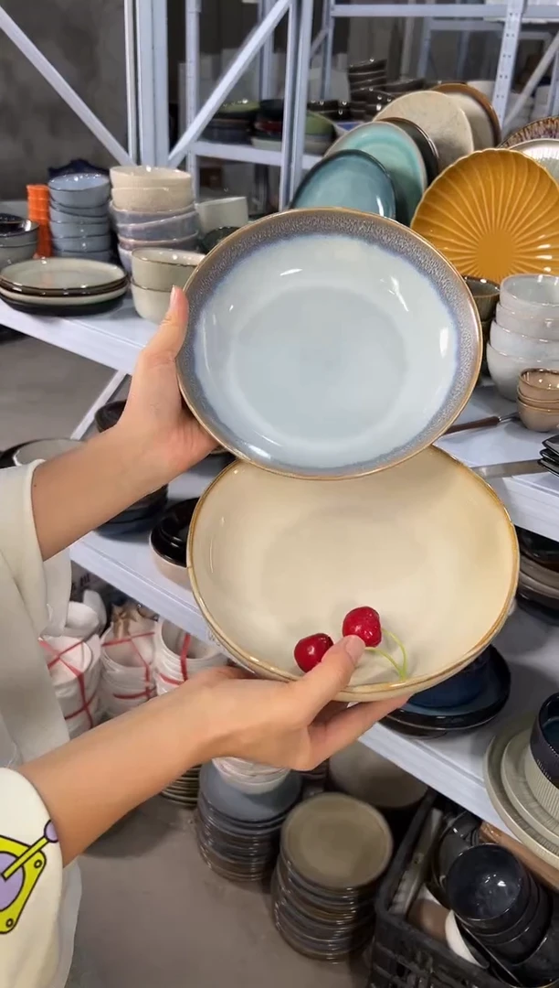 陶瓷外贸尾货瑕疵满20包邮X2深盘