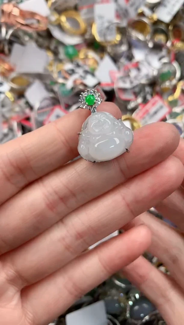 银S925镶嵌戒指翡翠10             3