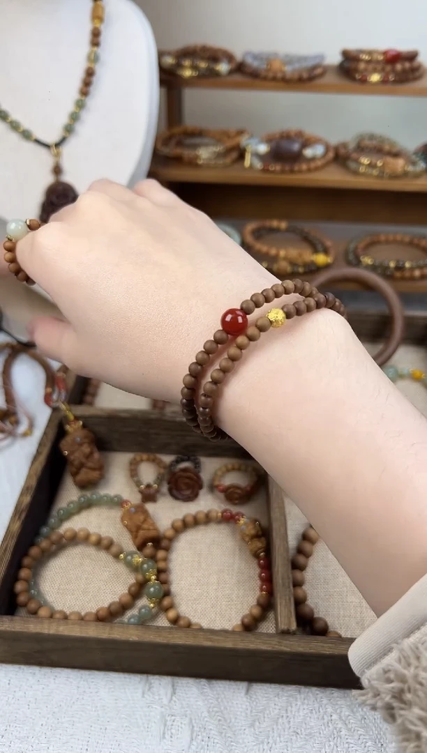 檀香木手串/手链8mm黑肉老山檀手串