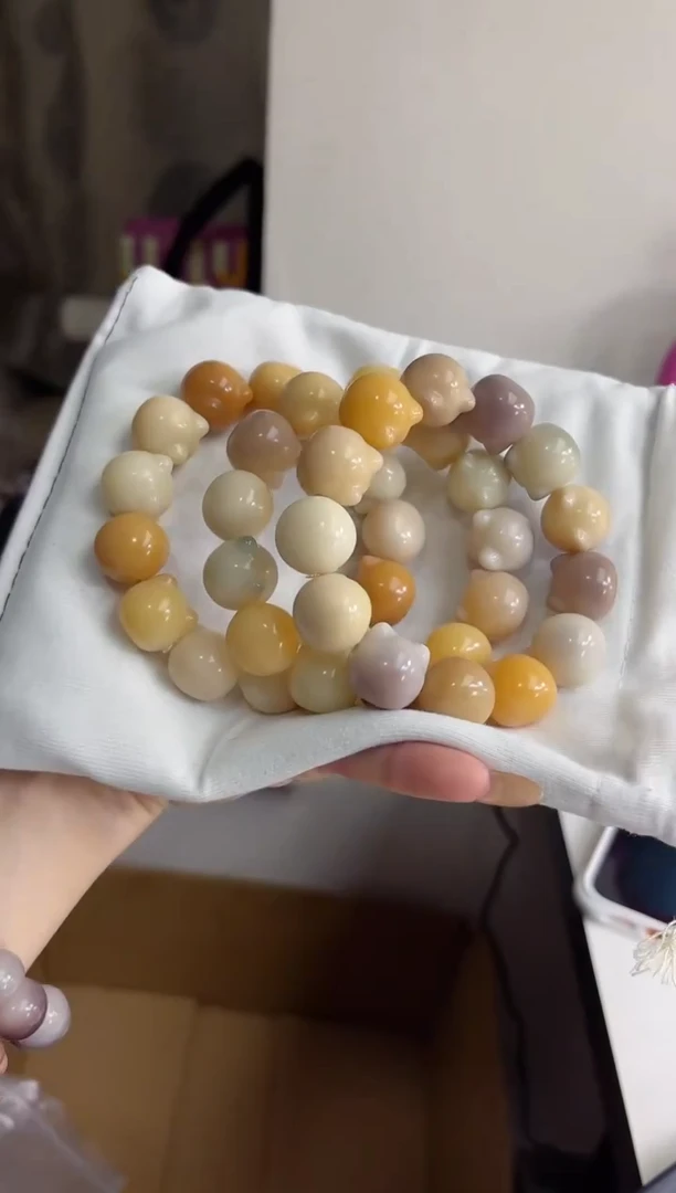 手串菩提根/象牙果沐s20干磨横孔猫猫头18*20mm手串随机