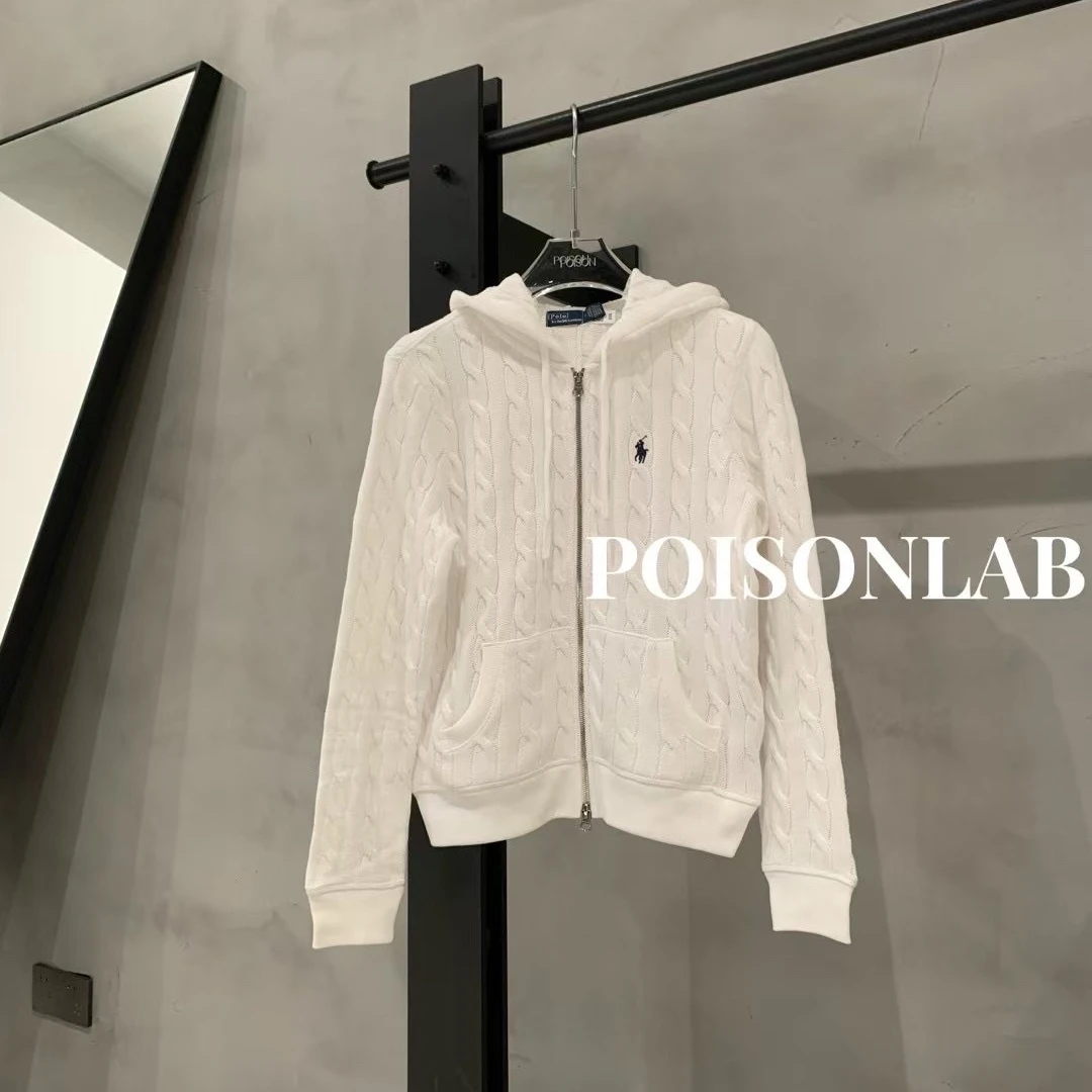 全新未使用 Ralph Lauren/拉夫劳伦 绞花针织连帽衫/PoisonLab