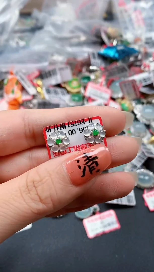 银S925镶嵌戒指翡翠天然A货缅甸翡翠