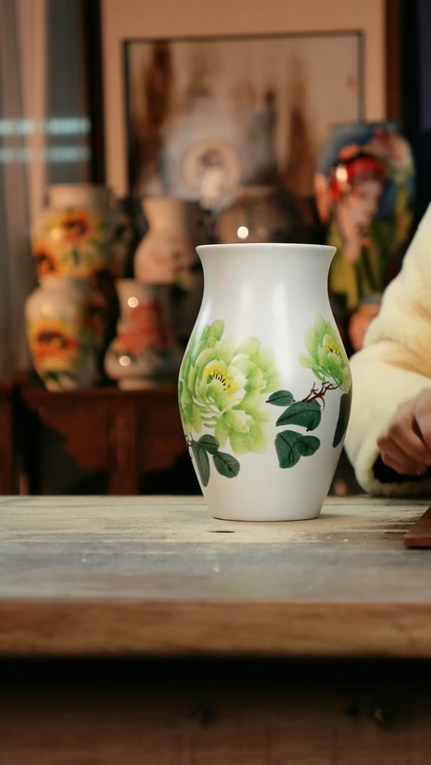 【闪购商品】瓷片景德镇纯手工釉下彩精品花瓶