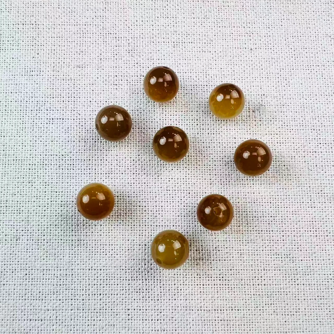 8mm和田玉金山糖糖玉圆珠【1颗】多样性发货-HT2331