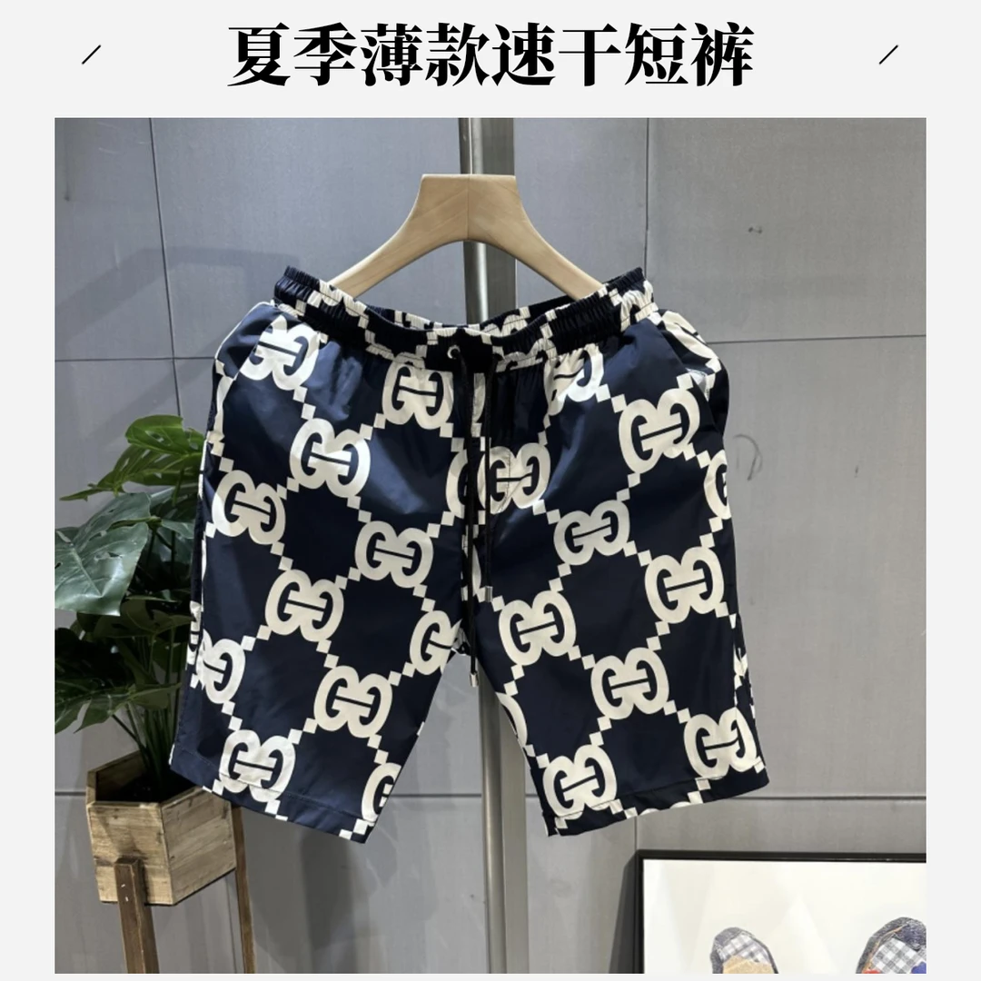 2025男士夏季新款薄款速干短裤五分裤时尚休闲沙滩裤弹力透气裤子