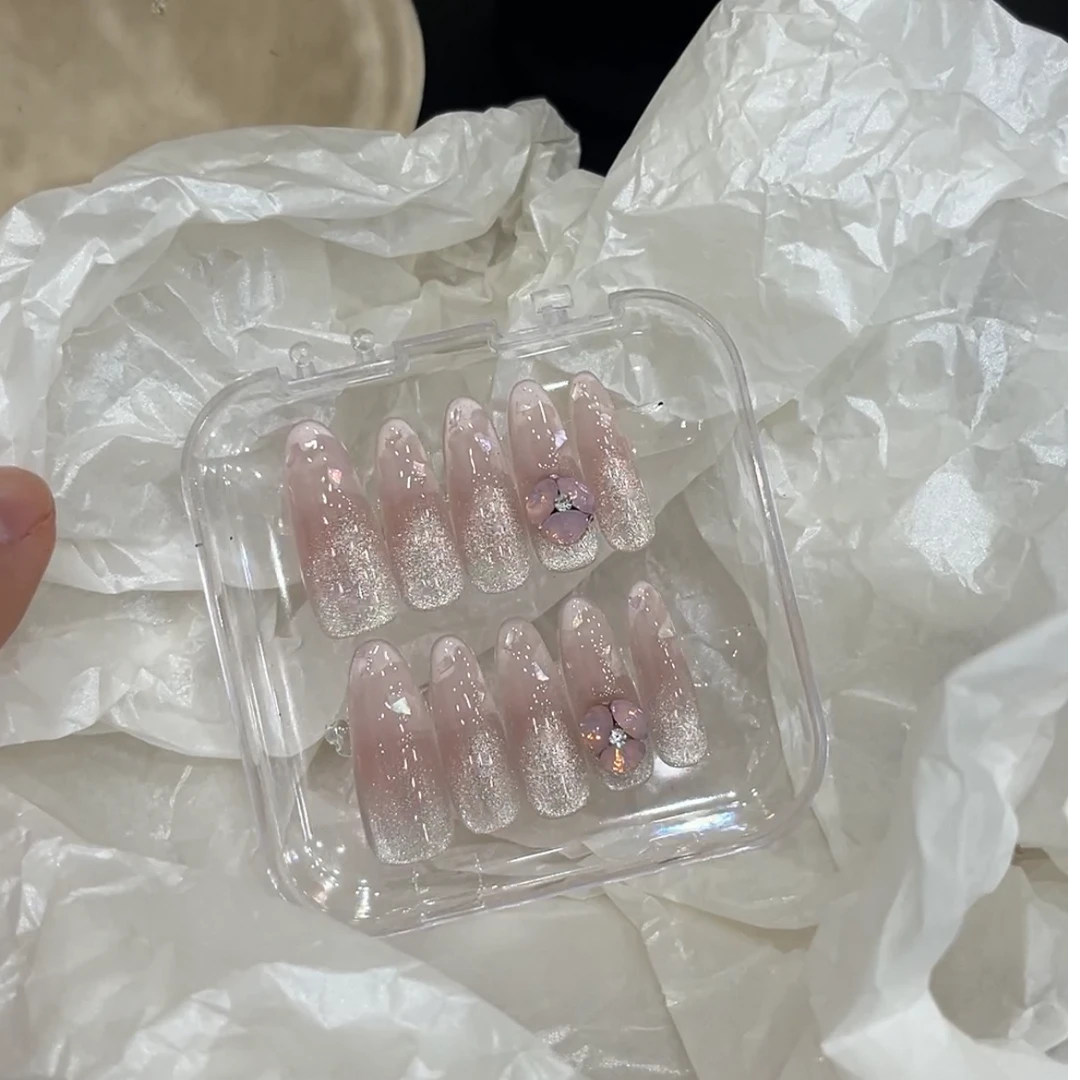 (琉璃)纯手工显白时尚高级感醋酸琉璃熏染穿戴甲美甲贴