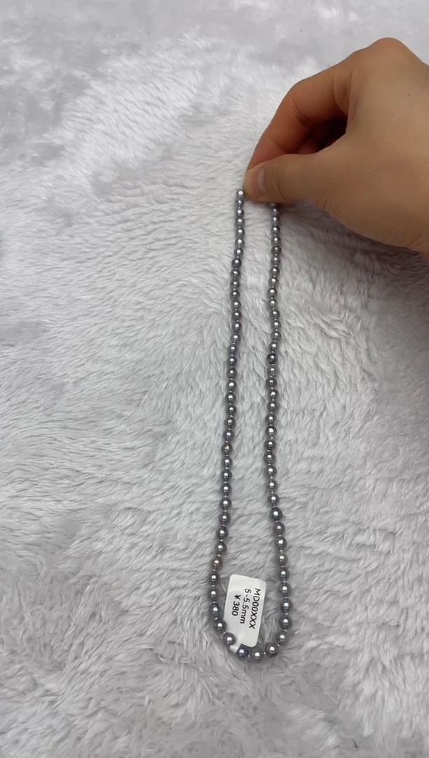 项链银S925镶嵌海水珍珠AK真多麻5-5.5mm