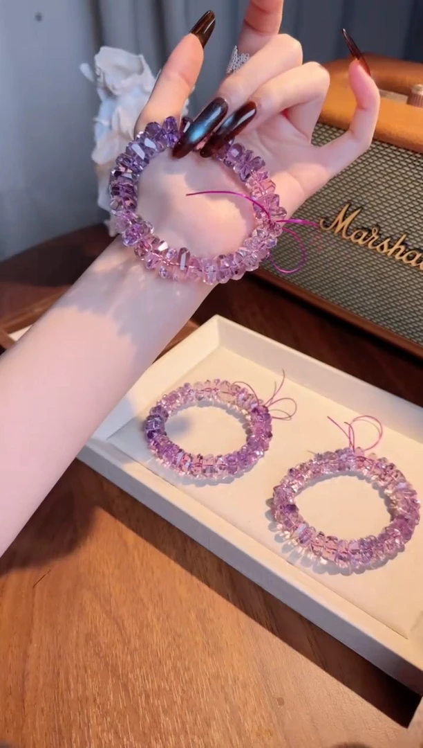 【闪购商品】水晶手链合金紫水晶颜色微差多样性发一