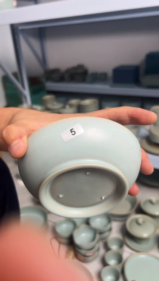 摆件汝官窑柴烧圆盘