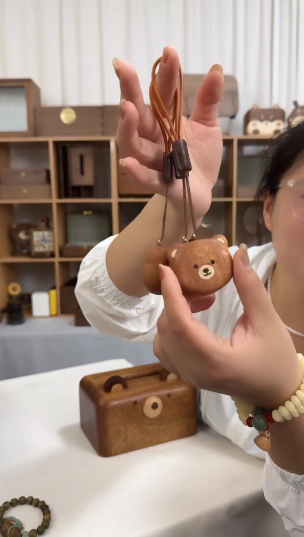 木乌檀木实木小熊挂件