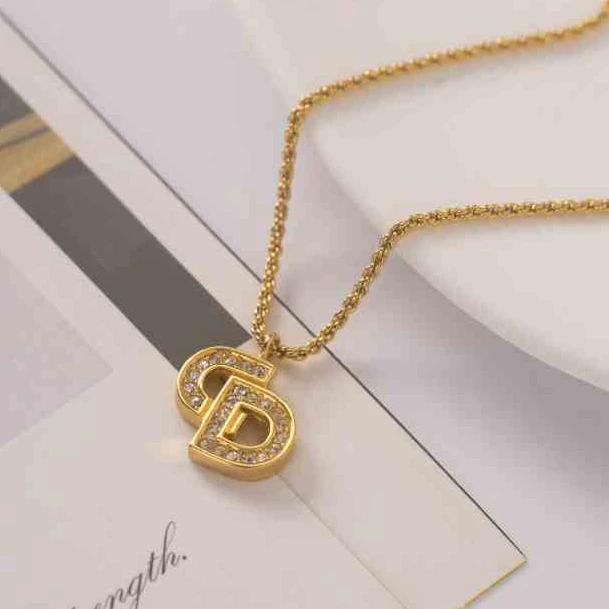 99新 DIOR/迪奥 99新 DIOR/迪奥错落满钻cd气质项链cd06