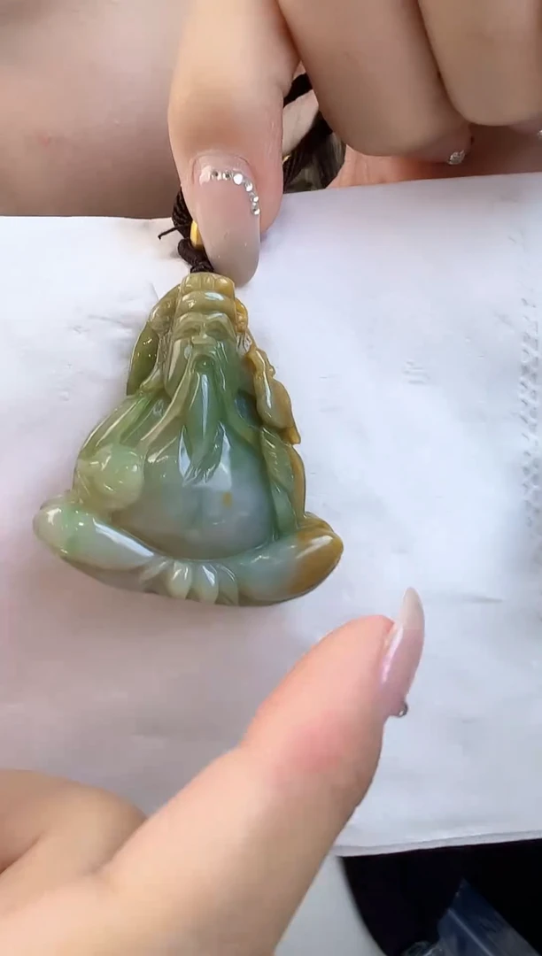 吊坠(不含链)未镶嵌翡翠财神吊坠（送绳子）